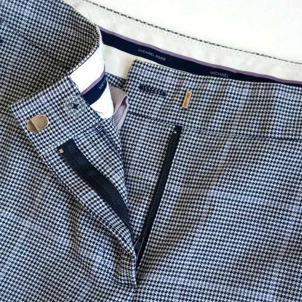 Michael Kors Herringbone Grey Plaid & Lavender Plaid Rayon Blend Dress Pants 2